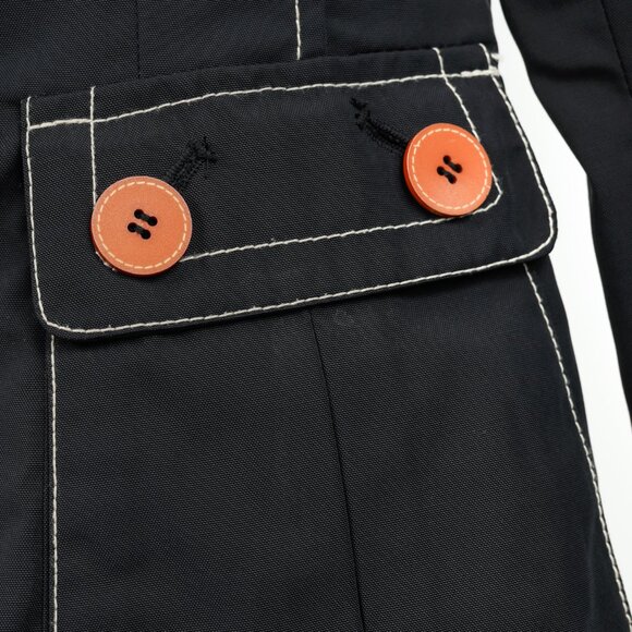 Weekend Max Mara Black Contrast-Stitching Nylon Blazer - Picture 6 of 11